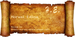 Horvai Edina névjegykártya